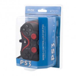 Mando Con Cable Negro/Rojo MTK Ps3